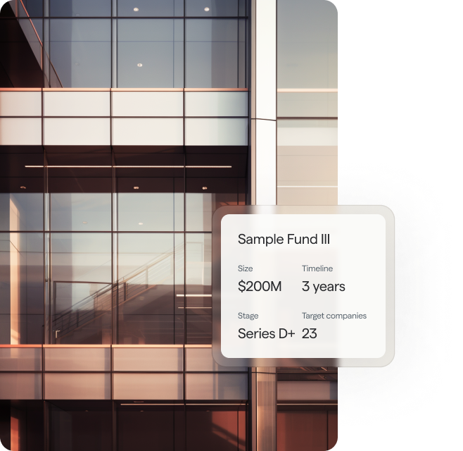 Building & sample fund parameters