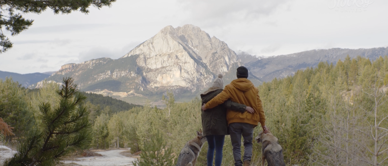 couple looking at mountain