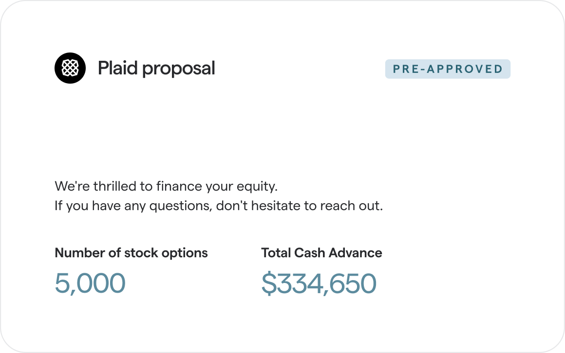 Plaid financing estimate