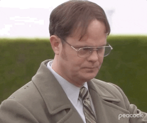 Dwight Schrute from The Office saying go on