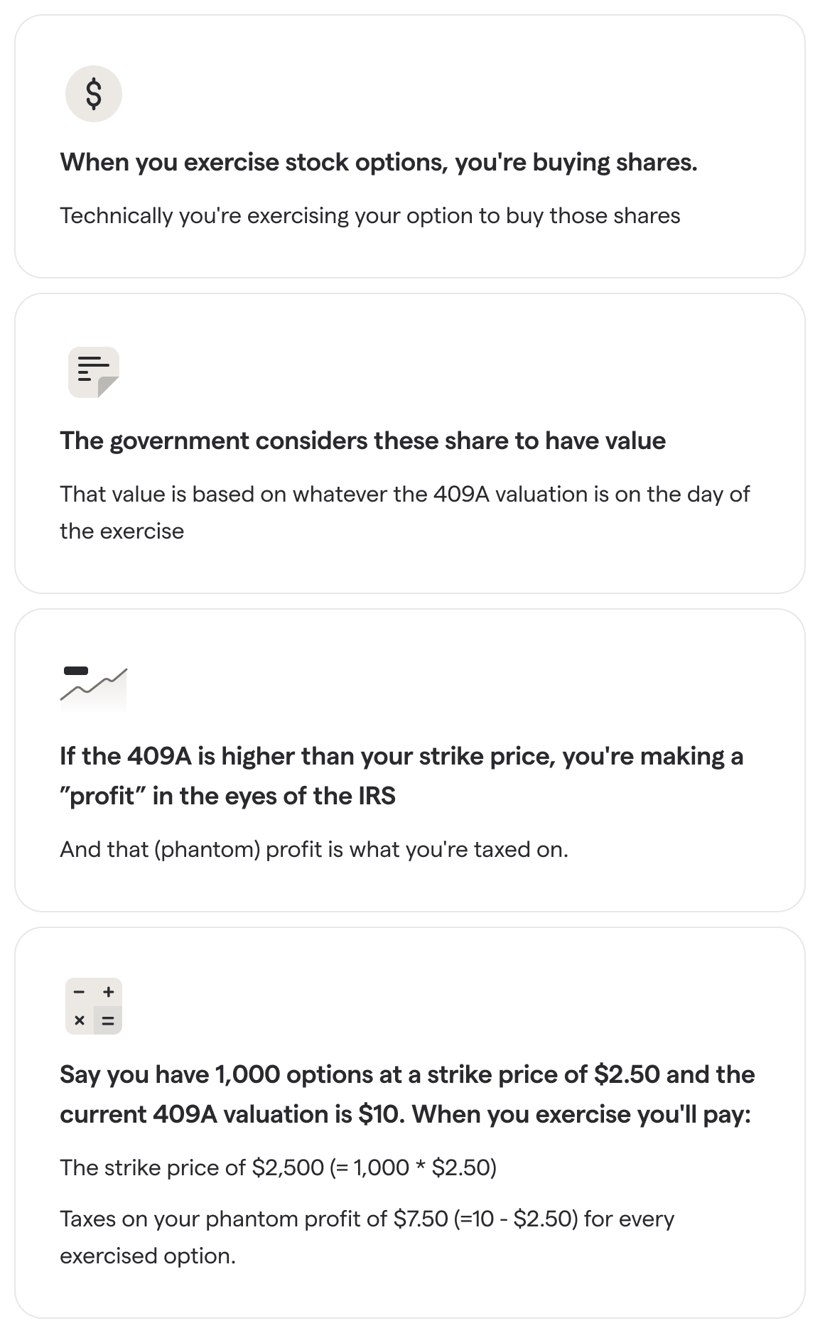 How a stock options exercise works