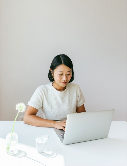 startup employee on computer