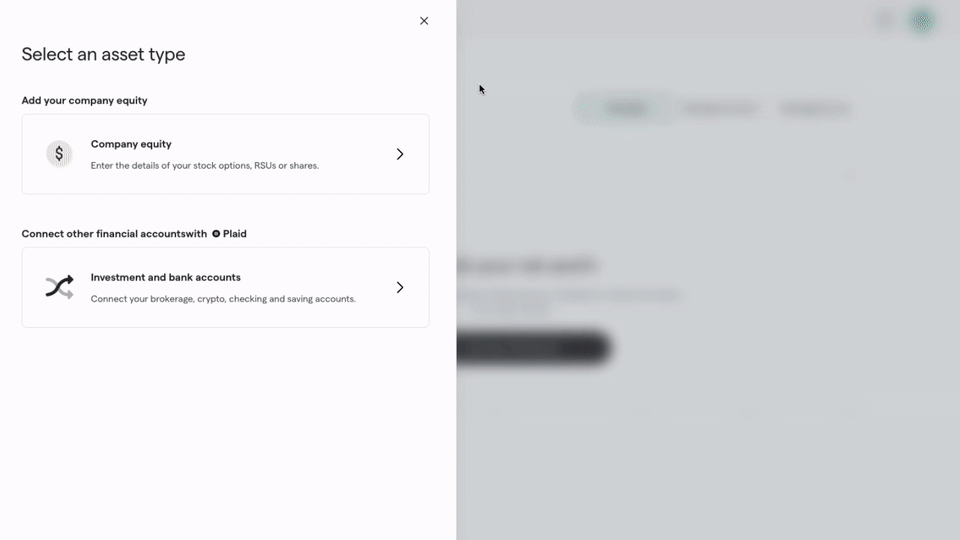 An GIF showing how to connect your Carta account to Secfi
