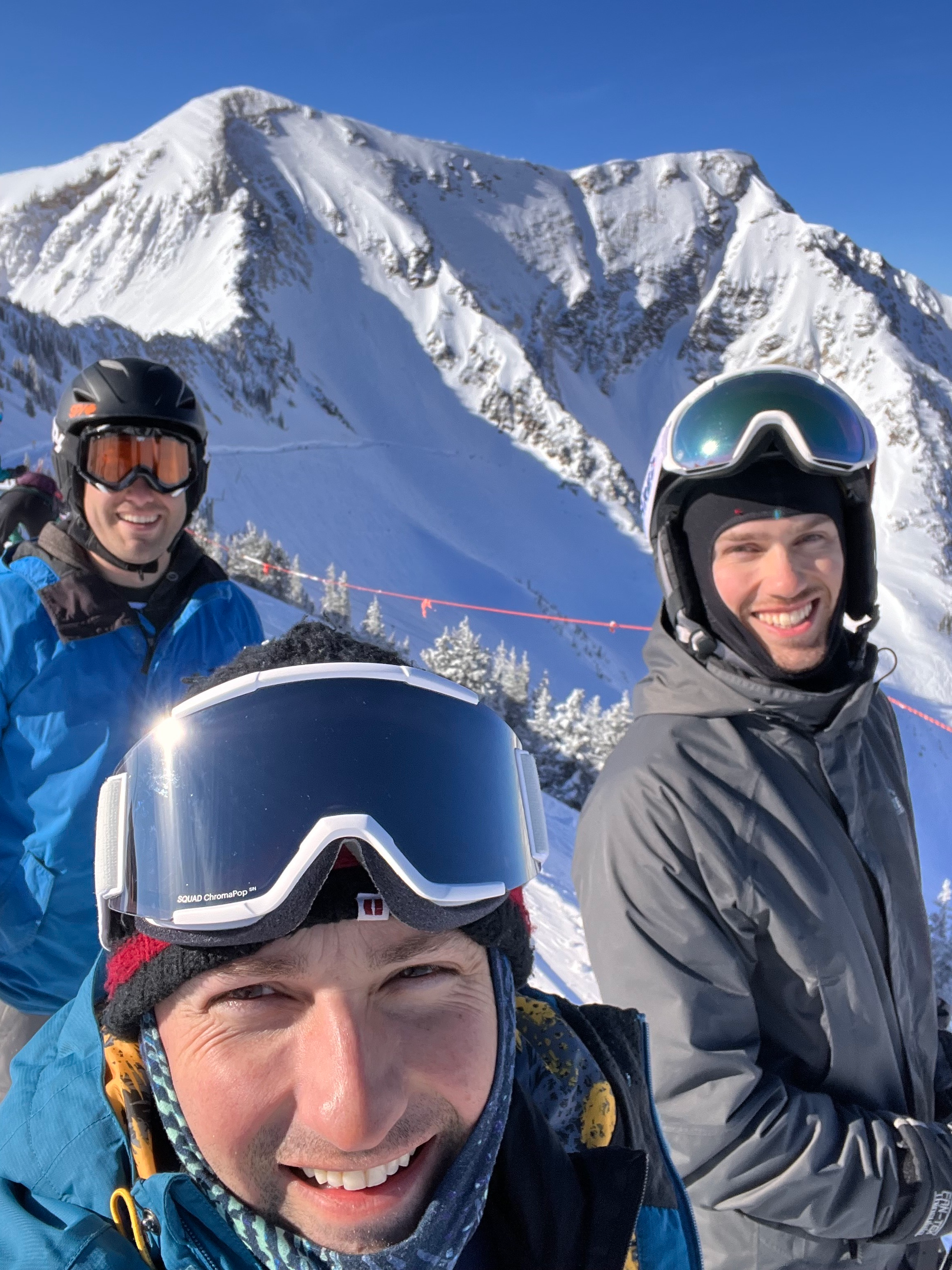Mike skiing with friends