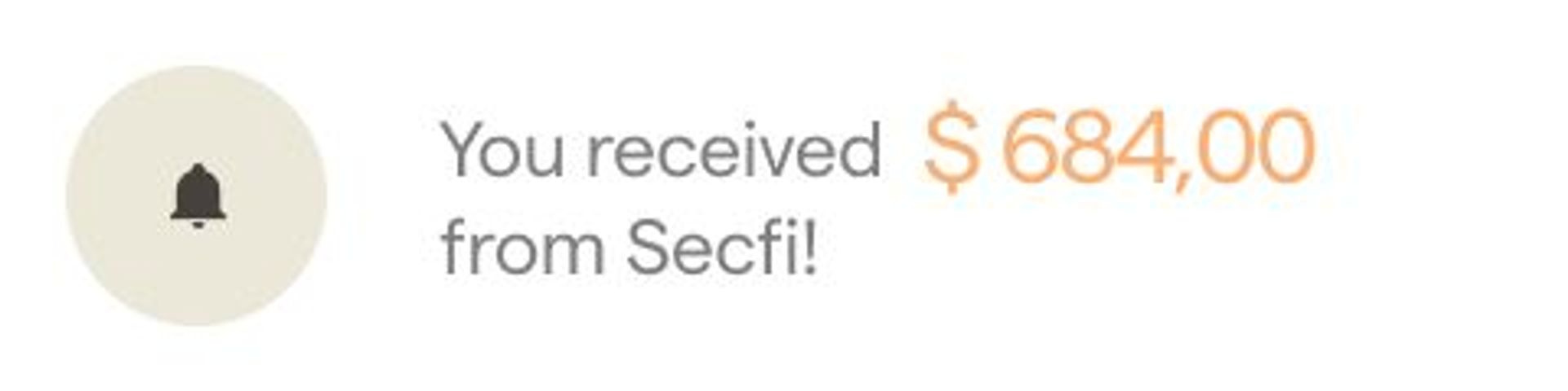 You received $68400 from Secfi