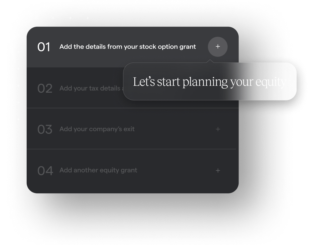 Add details from your stock option grant. 