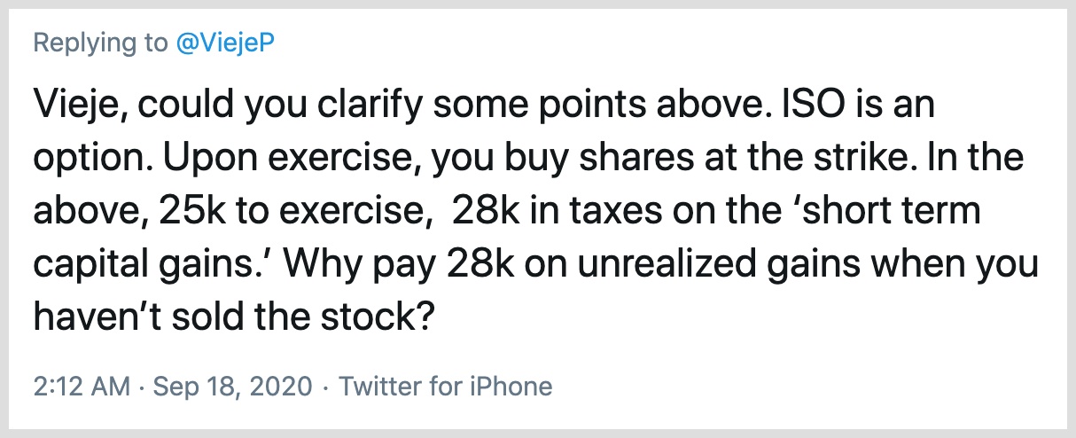 Stock option tax question