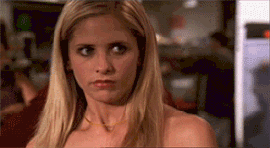 Sarah Michelle Gellar looking angry