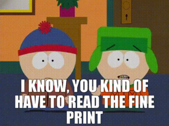 I know, you kind of have to read the fine print