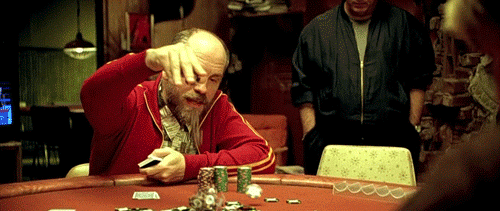 John Malkovich spreading poker chips in Rounders