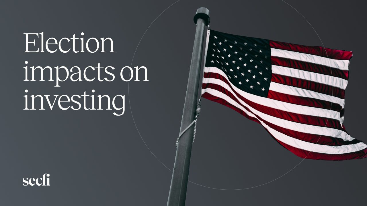 Election impacts on investing American flag graphic by Secfi