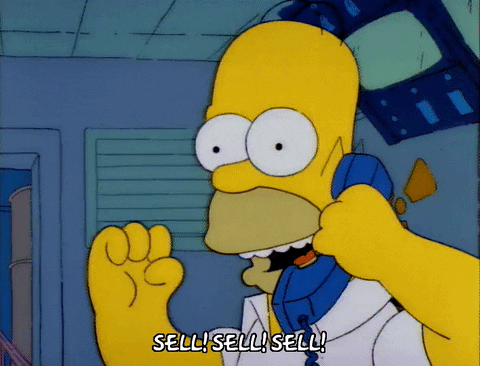 Homer Simpson saying sell sell sell
