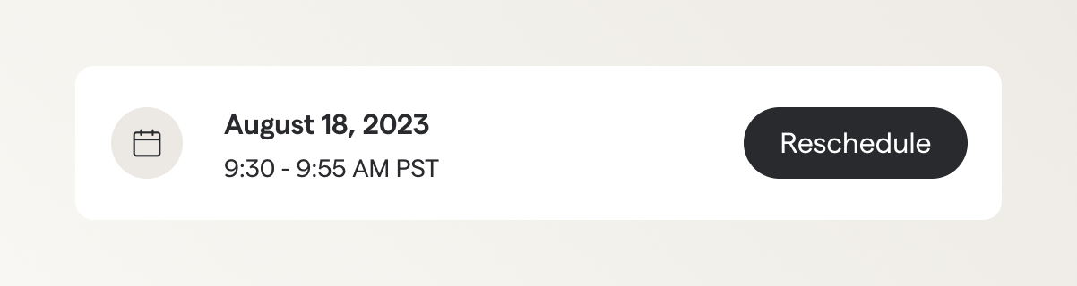 Reschedule calls in Secfi's platform