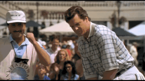 Shooter McGavin in Happy Gilmore making a putt