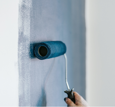 Interior residential painting in progress