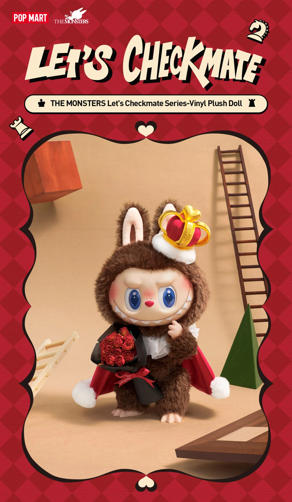THE MONSTERS Let's Checkmate Series-Vinyl Plush Doll