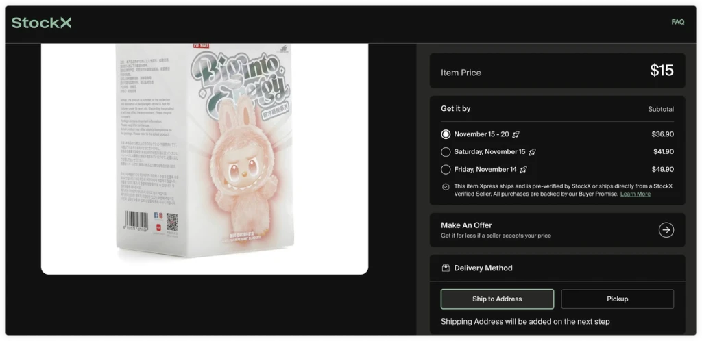 StockX price for Big into Energy Single Box