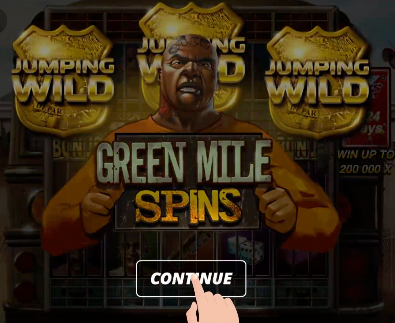 Three or more bonus symbols trigger the free spins in the Green Mile Spins bonus game.