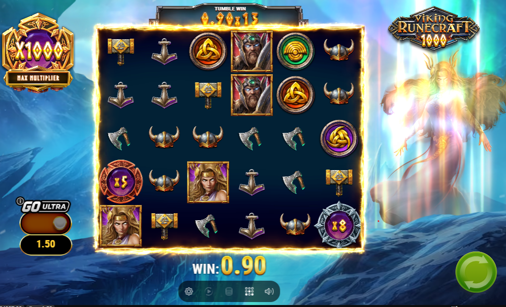 Viking Runecraft 1000 -pelin aktiivisena oleva Go Ultra -toiminto nostaa kierroksen kertoimet 4:stä 5:een ja 7:stä 8:aan. Kierroksen voitto kerrotaan kertoimien yhteenlasketulla summalla.