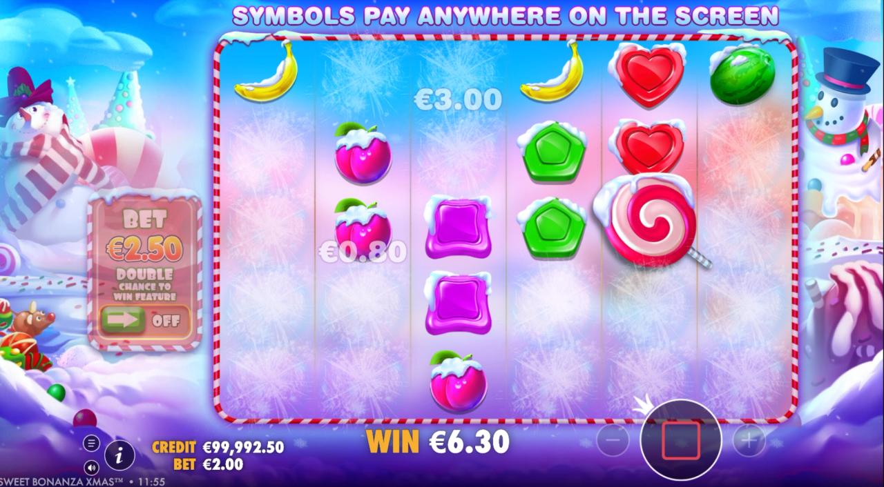 In Sweet Bonanza Xmas, the tumble feature clears winning symbols from the grid and makes room for new ones.