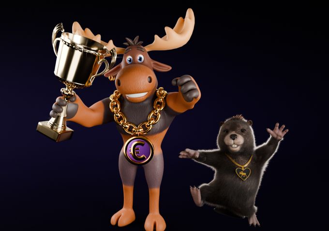 Tuplaa Casino mascot moose and beaver.