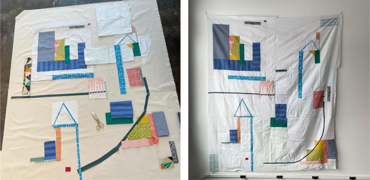 Modernist quilt in progress