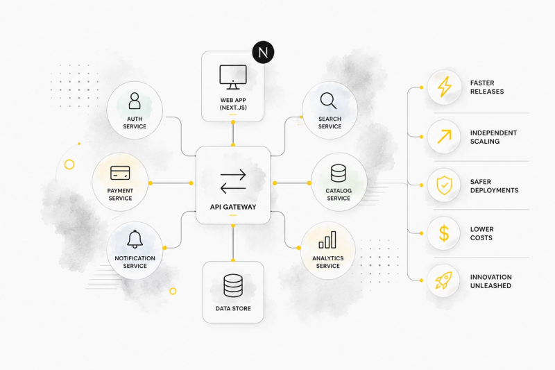The $200M evolution: why corporations are abandoning bloated architectures for agile Next.js microservices.