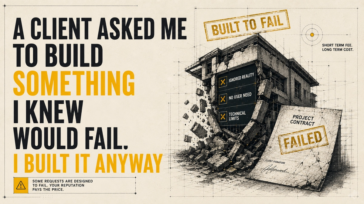 A client asked me to build something I knew would fail. I built it anyway image
