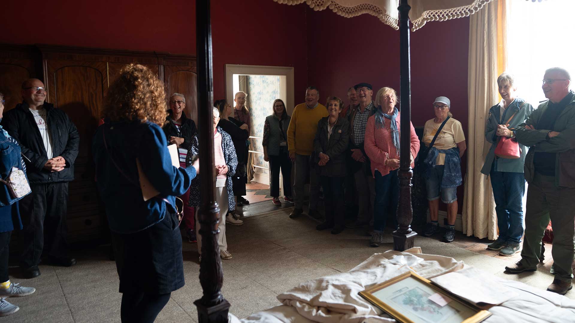 Visitors on a behind-the-scenes tour inside Picton Castle