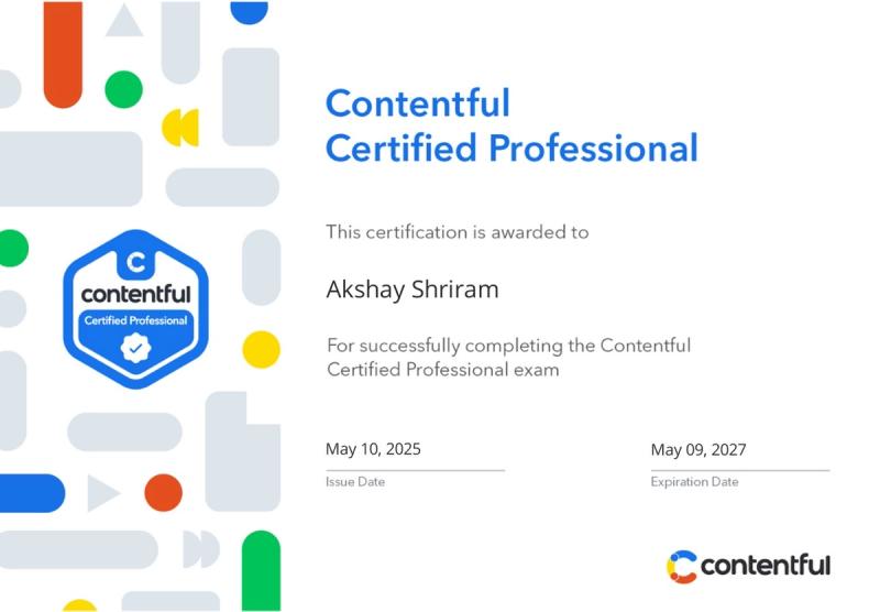 Contentful Certified Professional badge