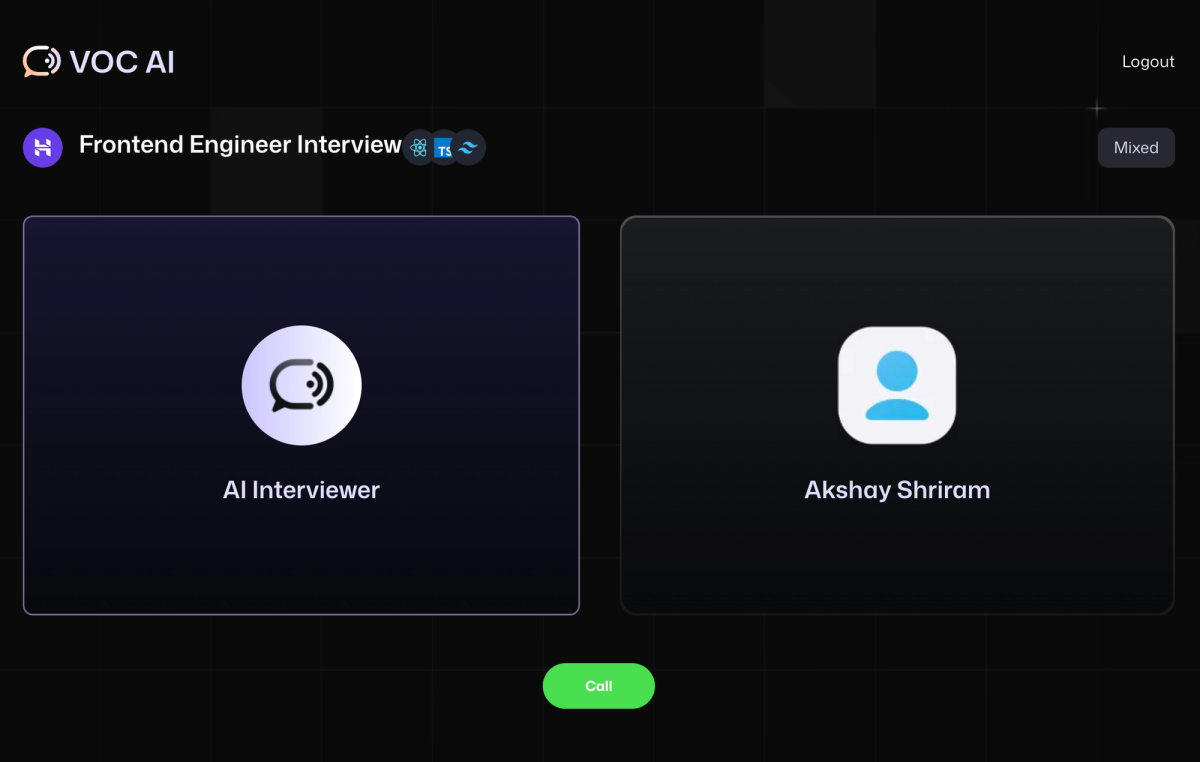 VocAI interview prep platform