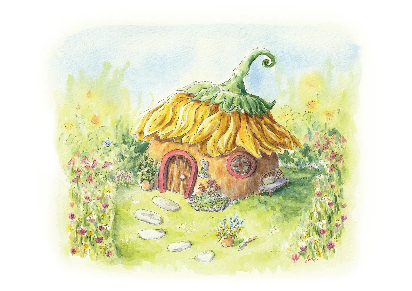 Sunflower Fairy House