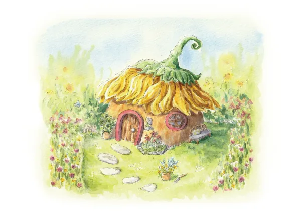Sunflower Fairy House