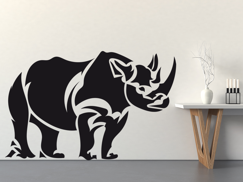 Autocollant Vinyle Rhinocéros Humoristique - 10x15 Cm - Multicolore - Neuf - Marque Safirmes