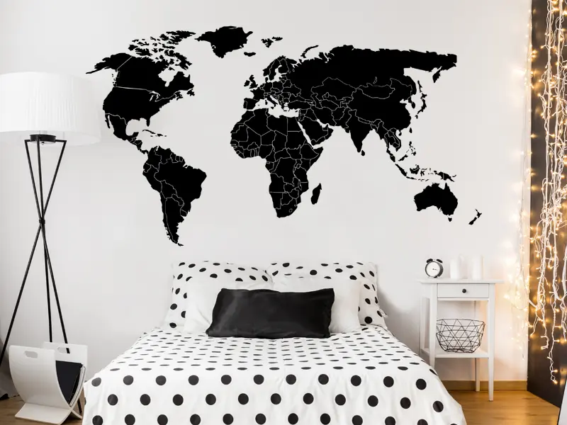 Sticker Mappemonde Frontières