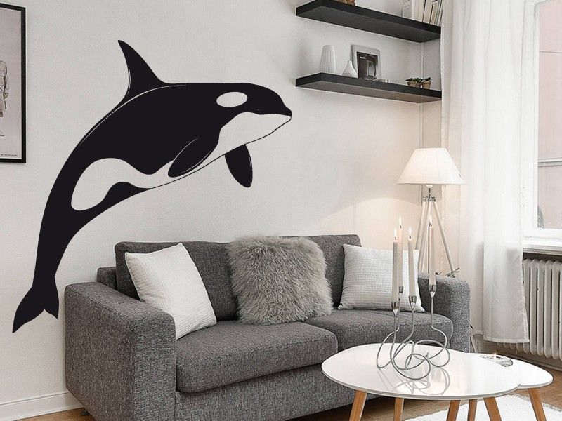 Autocollant Mural Requin Grand Blanc – Vinyle Déco – Art Mural Océan – USA