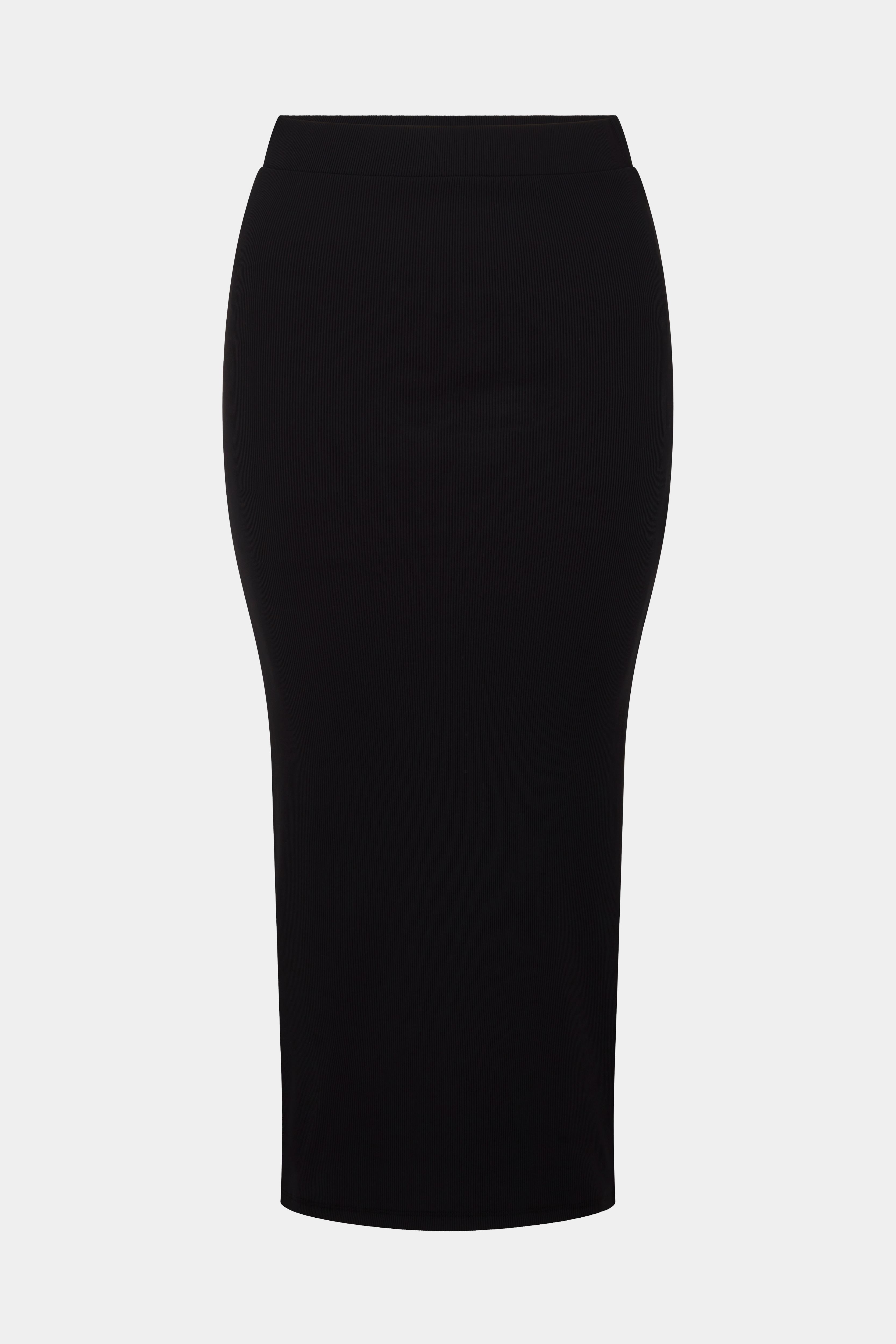 Tight black shop midi skirt