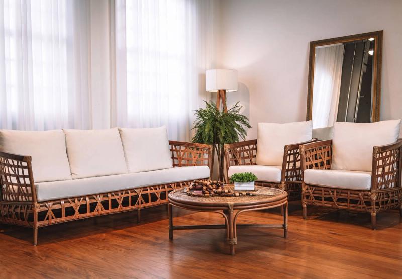 Conjunto de Sofá Argélia e Mesa de Centro Dália