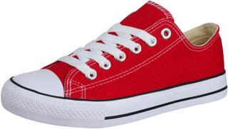 Rote Schnürturnschuhe