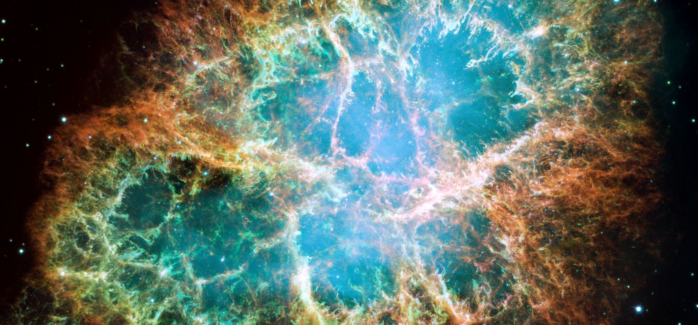 Een blauw-oranje nebula