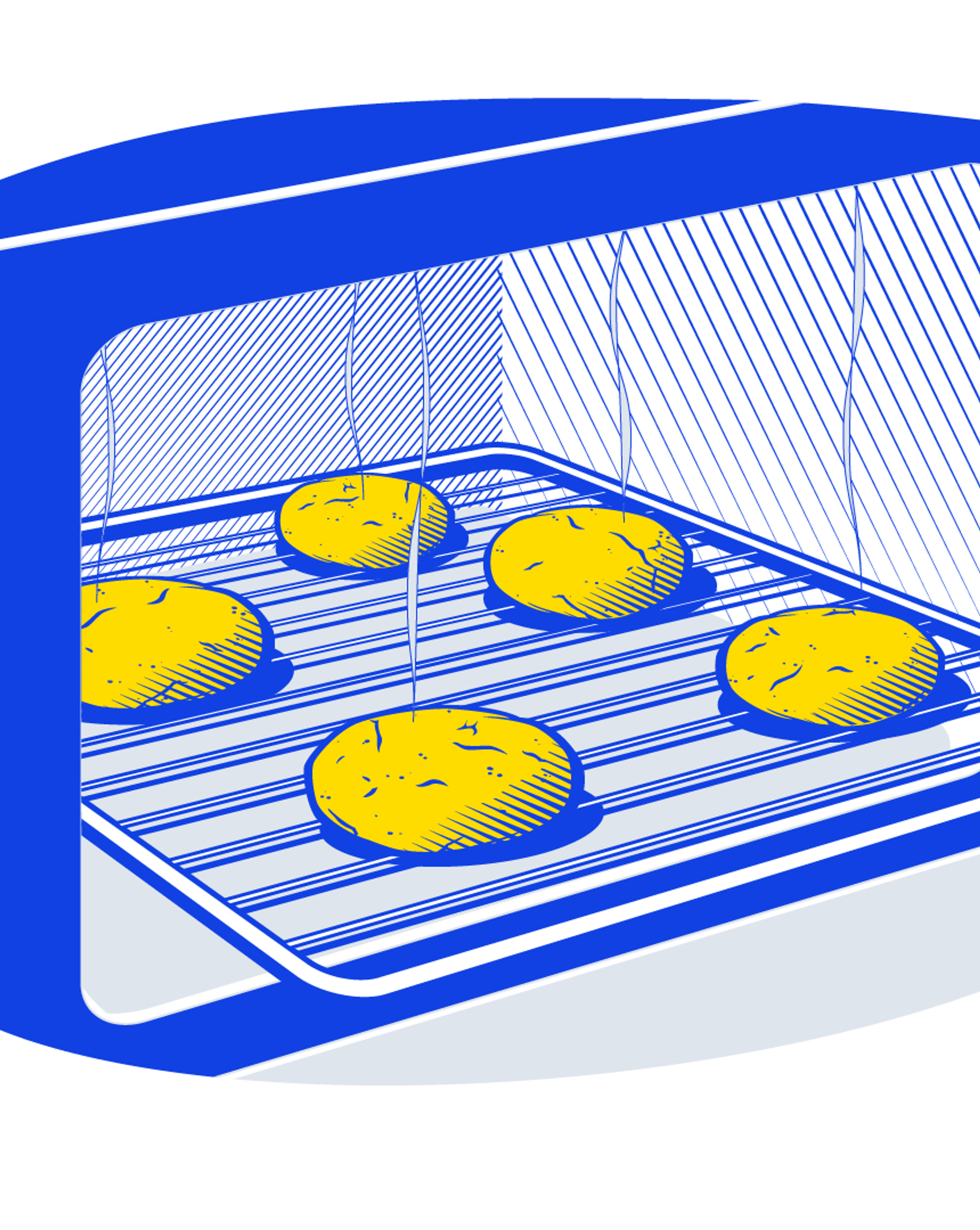Een oven met warme koekjes.