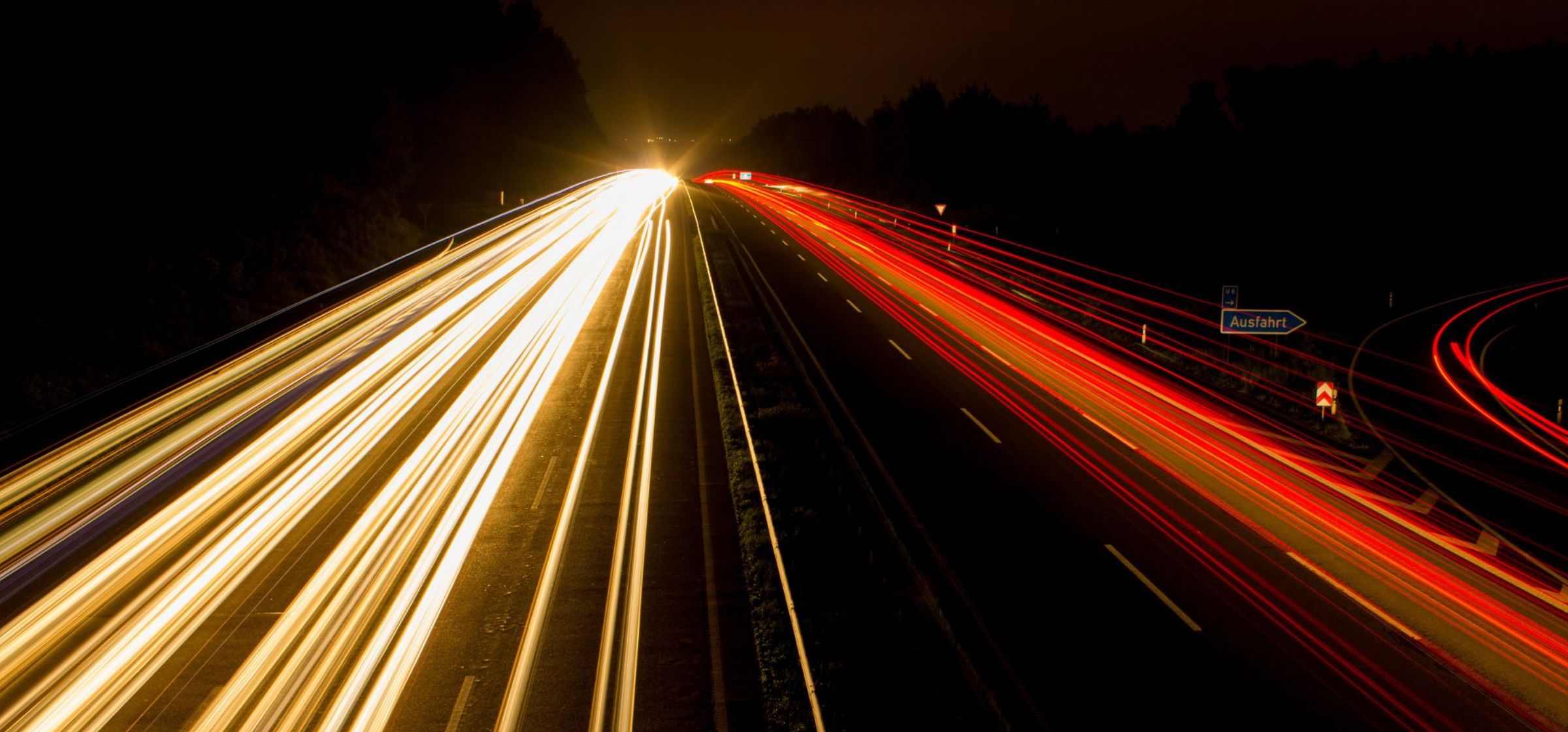 Orbits of light across a highway.