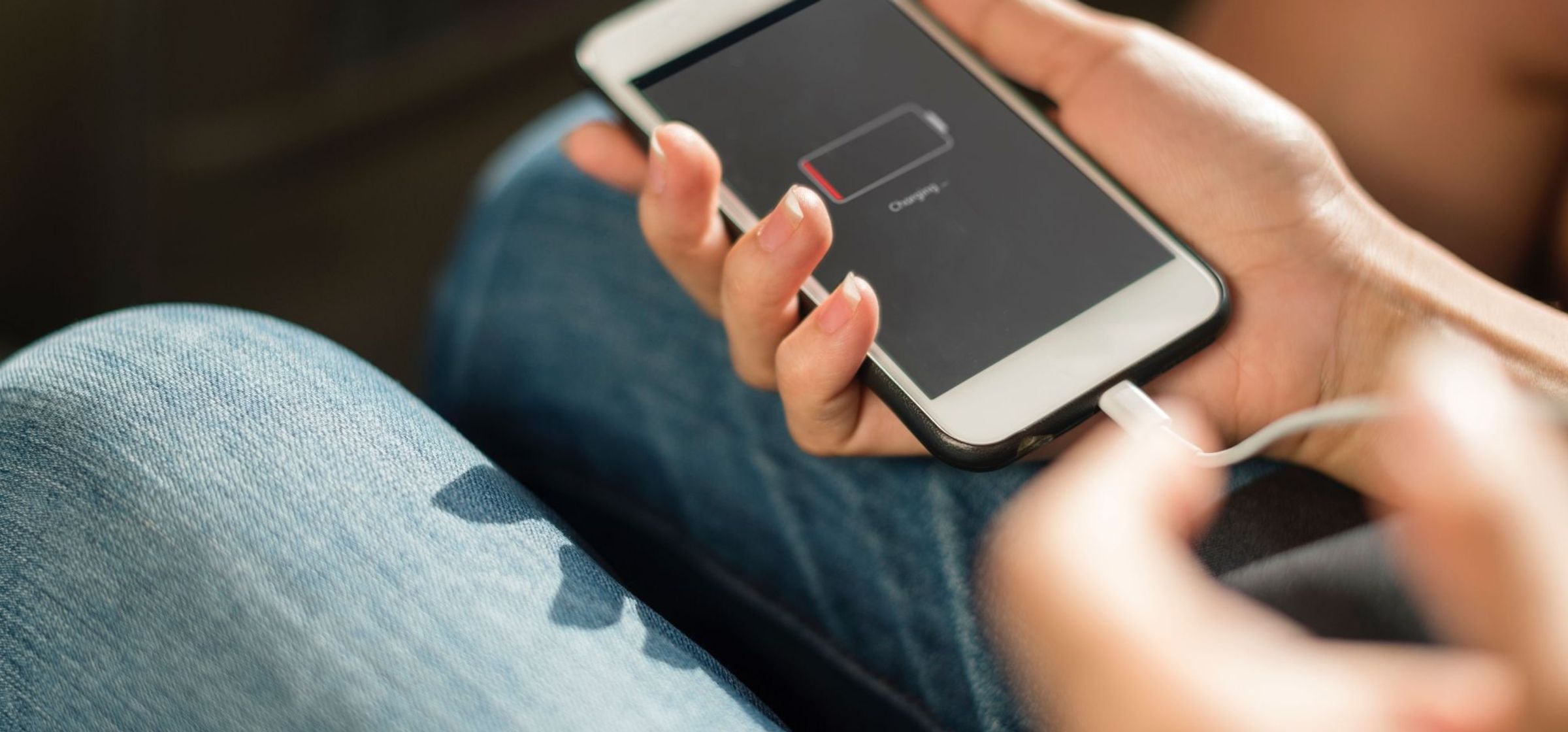 A phone that's being charged