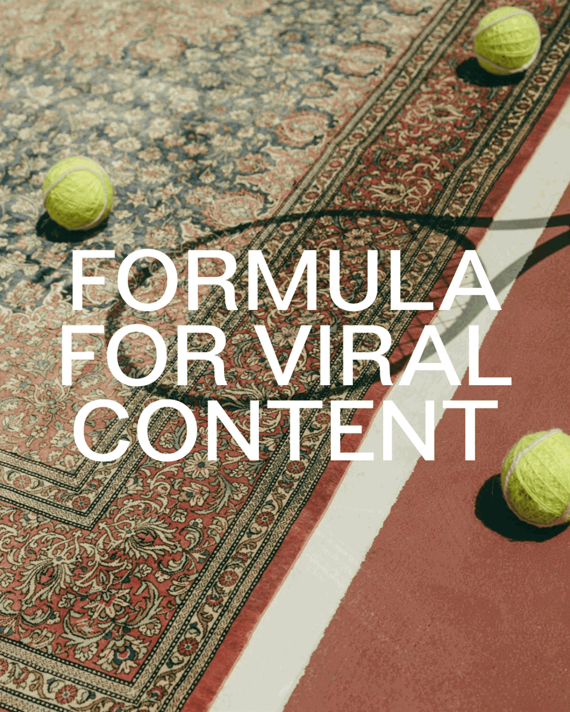 An animated stack of photos with the a title saying "Formula for viral Content"