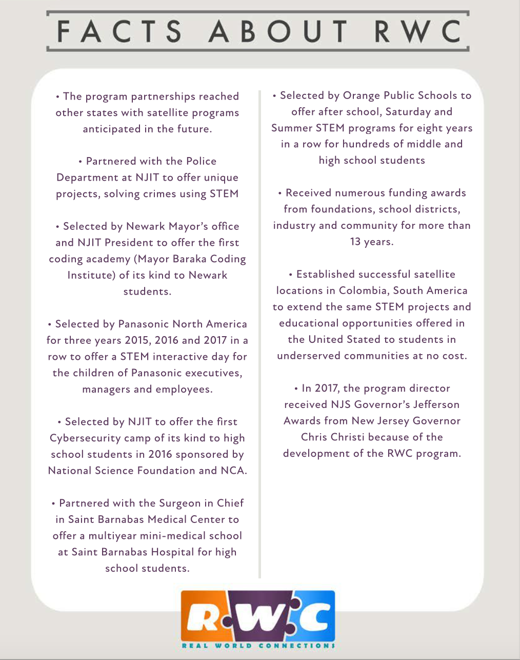 Facts About RWC infographic