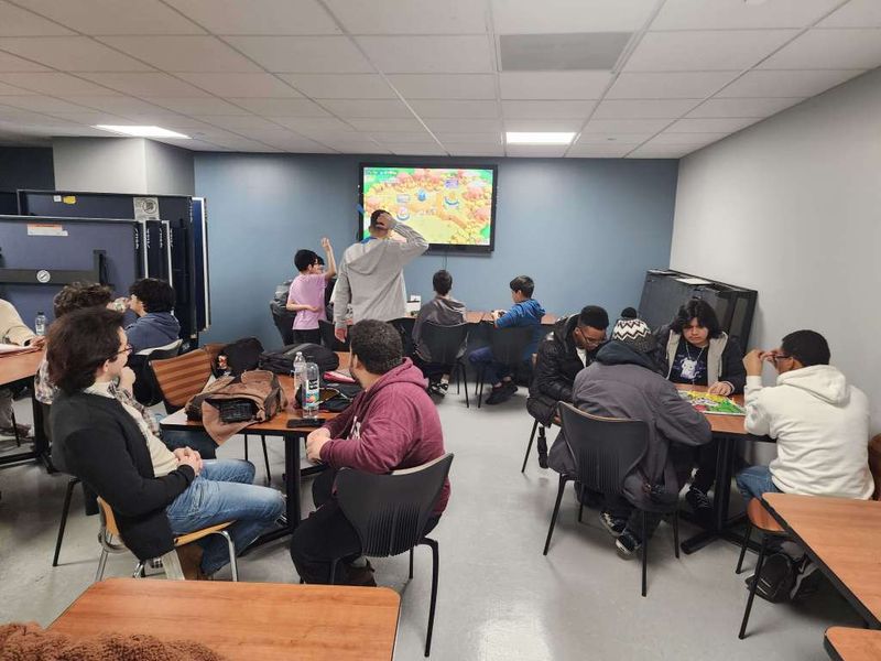 Students playing games