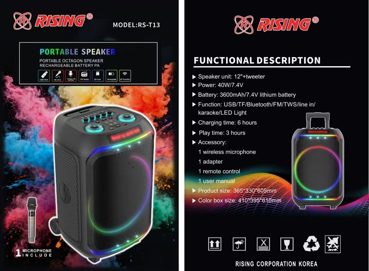 12-Inch Portable Octagon PA Speaker