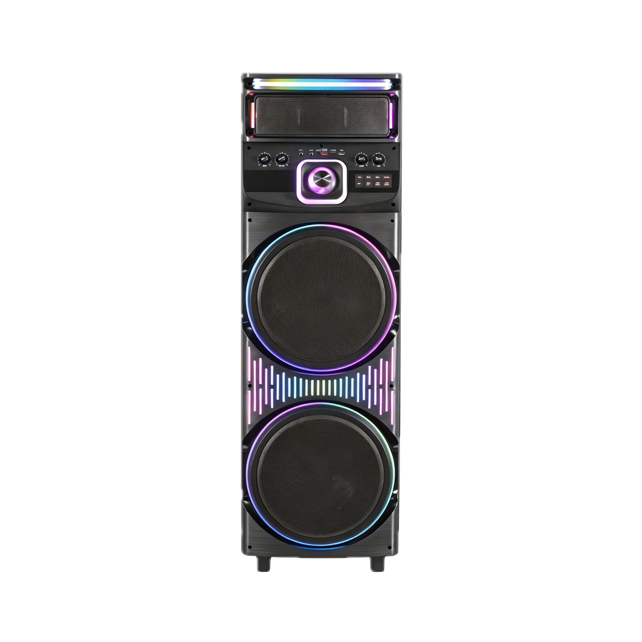 Dual 12-Inch Subwoofer Wooden Party Speaker