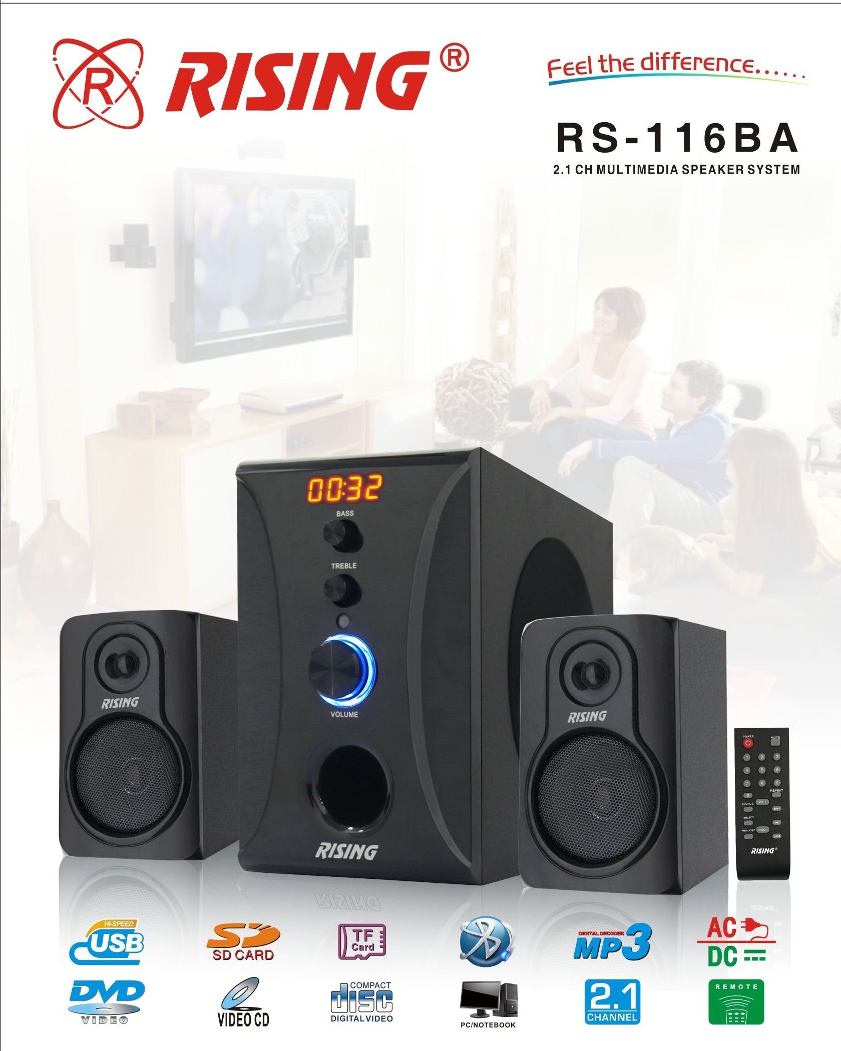 2.1 Channel Multimedia Speaker System - USB/SD