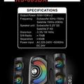2.1 Channel Multimedia Speaker System with RGB Woofer view 2